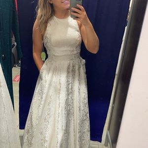 White Ballgown With Silver Detailing